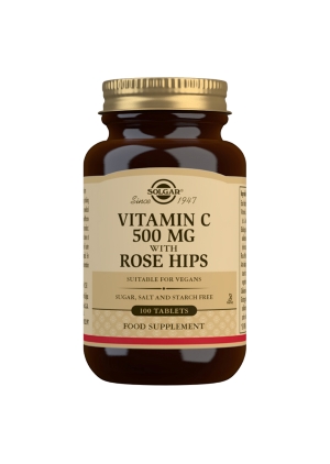 Solgar C-vitamiini + ruusunmarja (C + Rose Hips) 500 mg, 100 tabl.