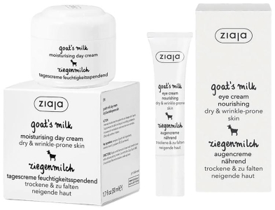 Ziaja vuohenmaito päivävoide 50 ml + silmänympärysvoide 15 ml