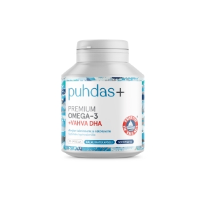 Puhdas+ Premium Omega-3 + Vahva DHA 50 kaps, FOS Sertifioitu