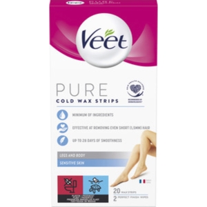 Veet Pure kylmävahaliuskat jalat 20kpl