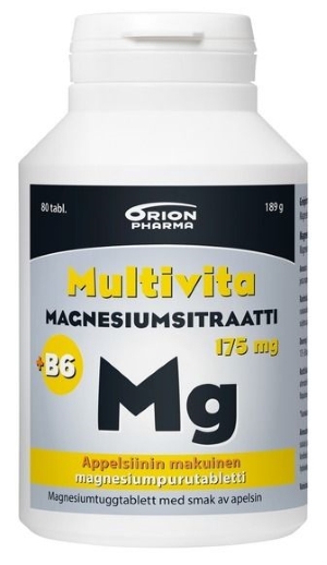 Multivita Magnesiumsitraatti+B6 175mg appelsiini 80 purutabl