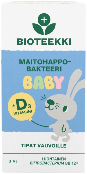 Bioteekki Maitohappobakteeri Baby + D3 Tipat 8 ml 