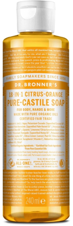 PT Dr. Bronner's Citrus-Orange Pure Castile Liquid Soap 240 ml