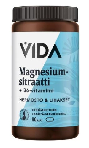 Vida Magnesiumsitraatti + B6 pitkävaikutteinen 90kaps