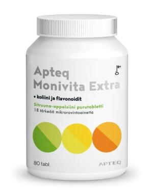 Apteq Monivita Extra +koliini ja flavonoidit purutabletti 80 tabl