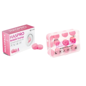 Haspro Moldable silikonikorvatulpat pinkki 6 paria