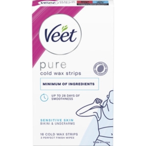  Veet Pure kylmävahaliuskat bikini ja kainalo herkkä iho 16kpl