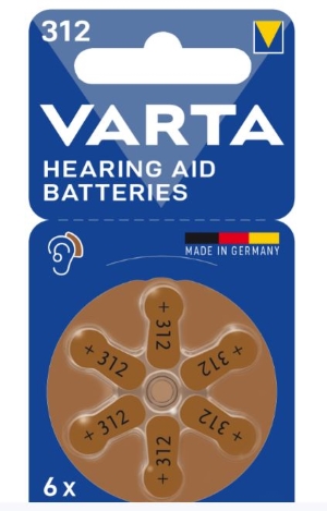 Varta Kuulokojeparisto V312 6kpl